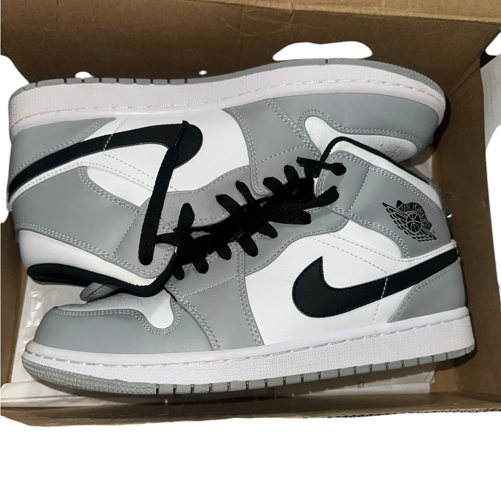 mens air jordan 1 mid light smokey grey 8.5